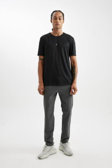 DeFactoFit Slim Fit Crew Neck Printed Heavy Fabric T-Shirt