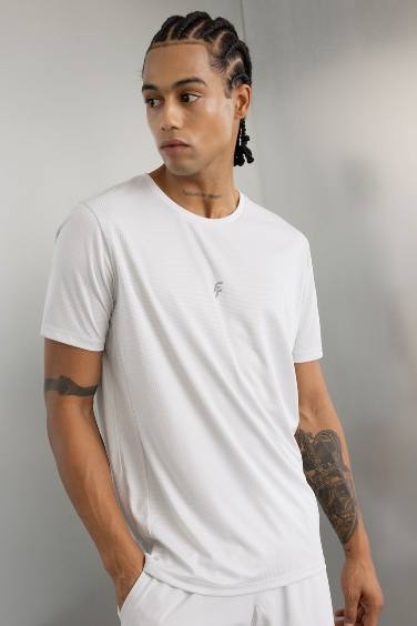 DeFactoFit Slim Fit Crew Neck Printed Sports T-Shirt