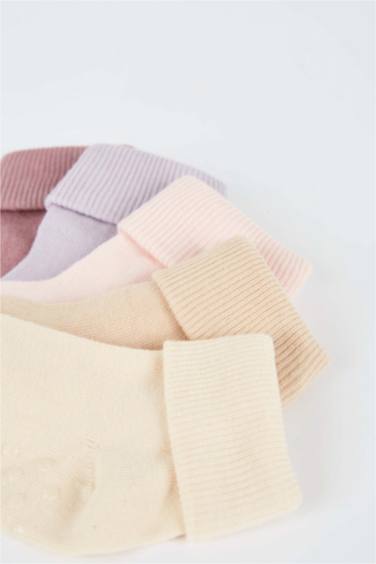مجموعة من 5 جوارب طويلة من القطن للرضع
