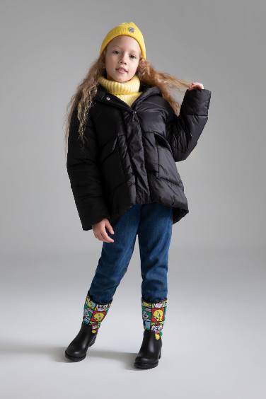 Girl Fleece Lined Hooded Puffer Jacket