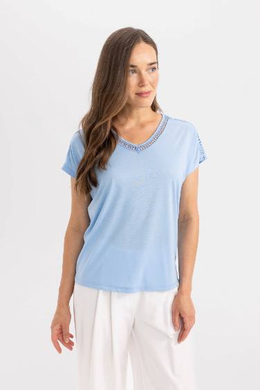 V Neck Short Sleeve T-Shirt