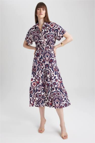 جيبه ماكسي مطبوع بخصر عادي