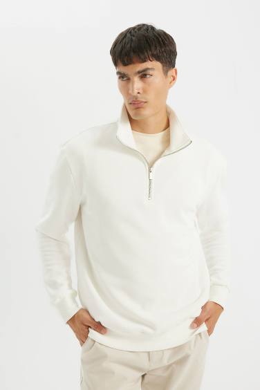 Comfort Fit Thick Fabric Basic Sweatshirt