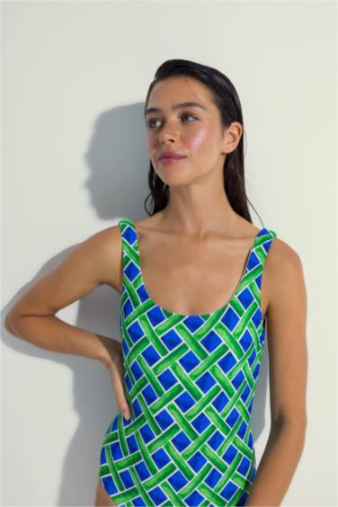 Regular Fit Printed Swimsuit