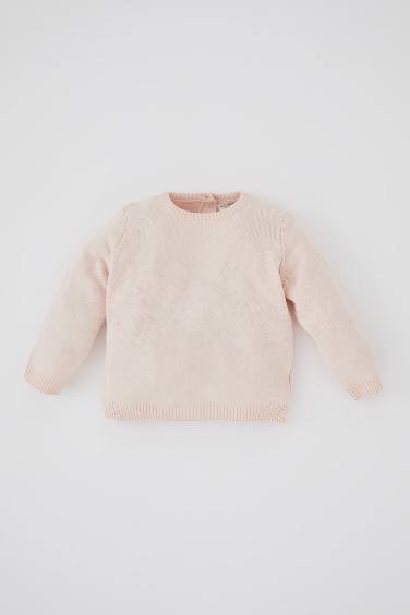 Pull ultra doux à col rond pour bébé fille