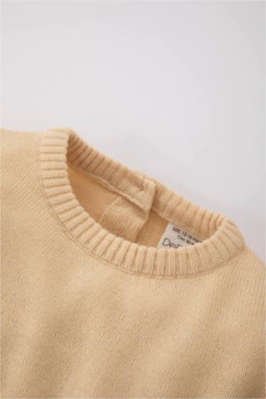 Pull-Over Coupe Régulière Col Rond Pour BéBé Fille