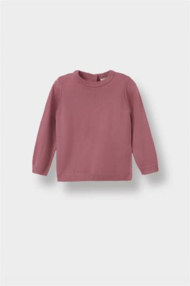 Pull en tricot à col rond pour bébé fille