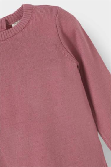 Pull en tricot à col rond pour bébé fille