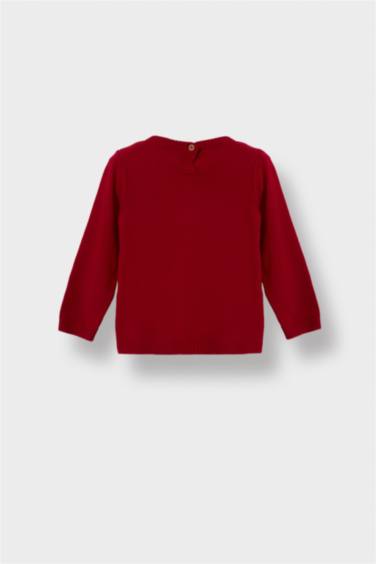 Pull en tricot à col rond pour bébé fille