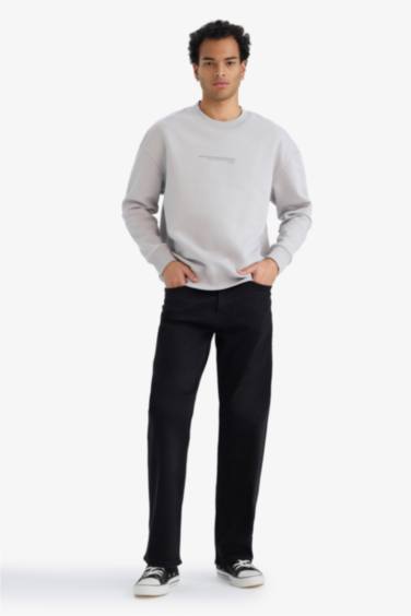 Boxy Fit Printed Long Sleeve Sweatshirt