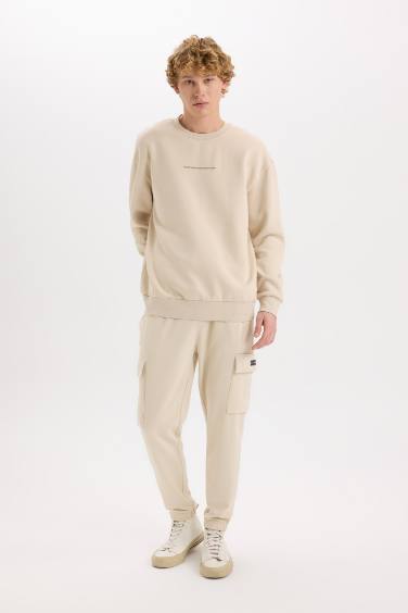 Boxy Fit Printed Long Sleeve Sweatshirt