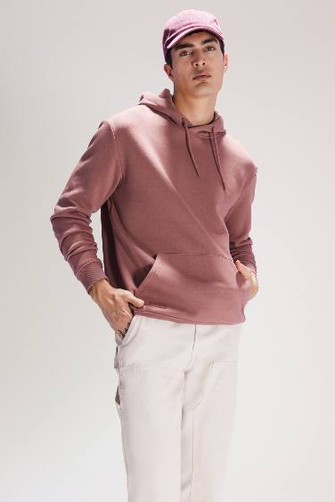 Regular Fit Basic Hooded Sweatshirt