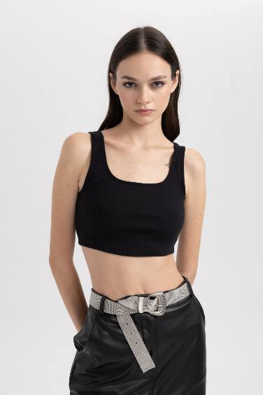 Crop Square Collar Corded Camisole Singlet