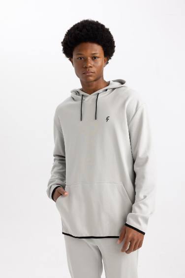 DeFactoFit Standard Fit Hooded Pocket Sweatshirt