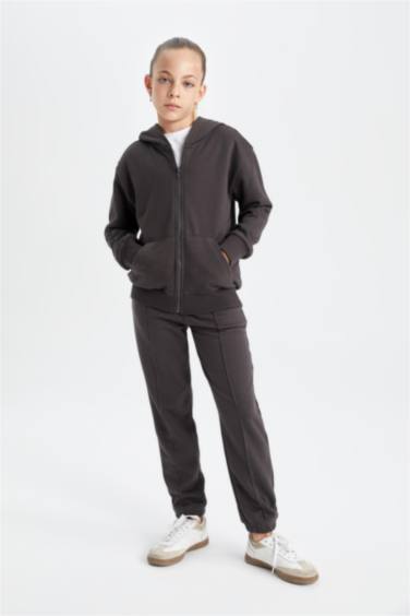 Jogging à coupe standard, Taille et chevilles élastiques avec poches pour fille