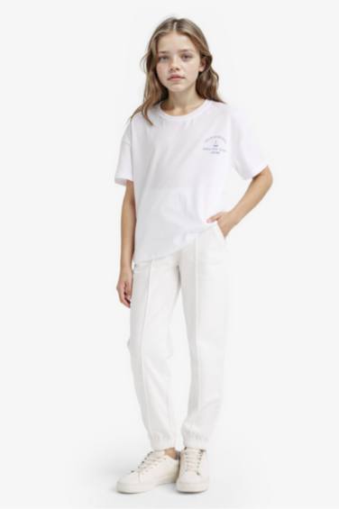 Kız Çocuk Beli Lastikli Basic Düz Okul Jogger Eşofman Altı
