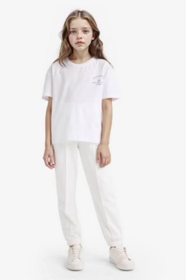 Kız Çocuk Beli Lastikli Basic Düz Okul Jogger Eşofman Altı