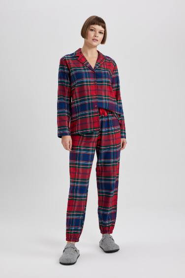 Regular Fit Plaid Flanel Bottom