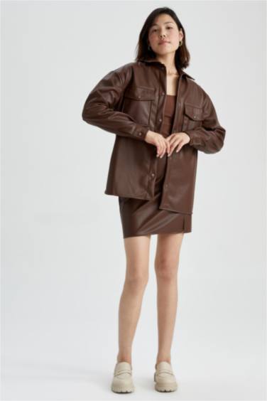 Faux Leather Mini Skirt