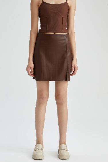 Faux Leather Mini Skirt