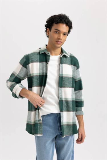 Regular Fit Kareli Oduncu Uzun Kollu Gömlek