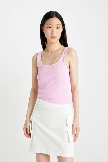 Slim Fit Square Neck Ribbed Camisole Tank Top