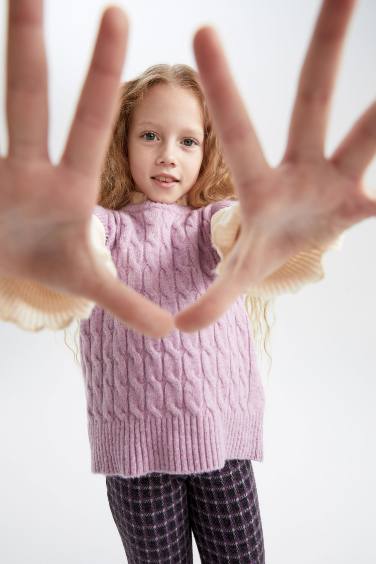 Pull sans manches à coupe régulièret pour fille