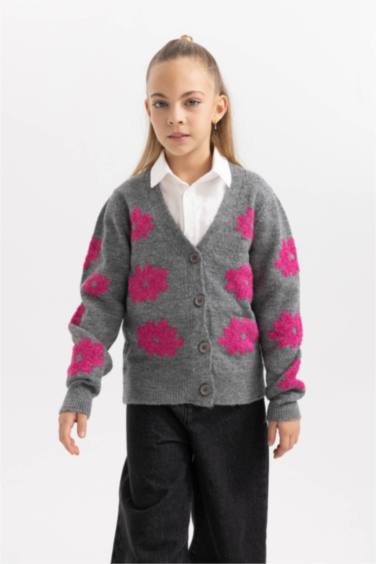 كارديجان بناتي تريكو قصة عادية بياقة V