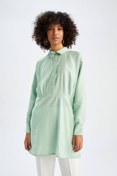 Relax Fit Basic Long Sleeve Shirt Tunic