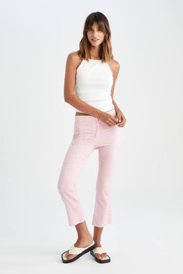 Crop Fit Cotton Trousers