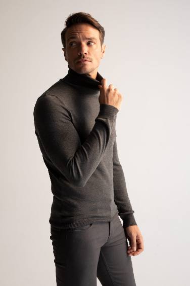 Premium Regular Fit Turtleneck Knitted Pullover