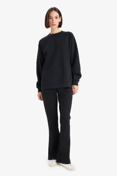 Oversize Fit Crew Neck Basic Thick Sweatshirt