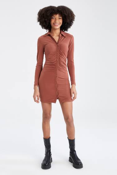 Slim Fit Long Sleeve Mini Dress