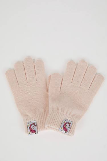 Girl Unicorn Woven Labeled Gloves