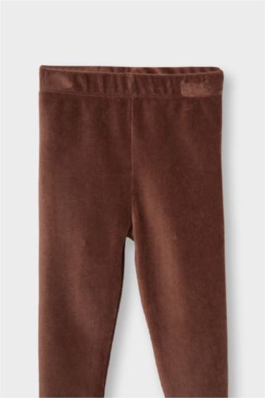 سروال ضيق قصة عادية مضلع بساق مطاطي