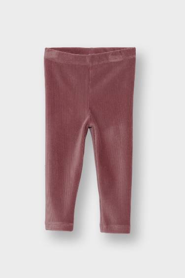 Legging côtelé en velours à jambes droites pour bébé fille