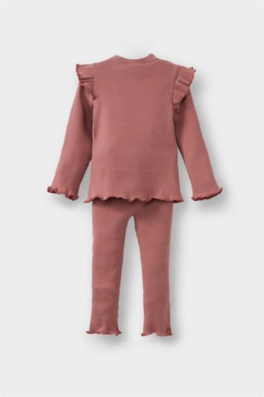 Baby Girl Floral Long Sleeve Ribbed Camisole 2 Piece Set