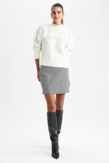 A-Line Plaid Regular Waist Mini Skirt