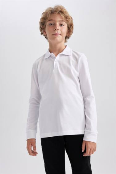 تيشيرت بولو مدرسه كم طويل قصة عادية - قطعتين