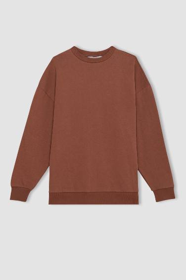 Oversize Fit Crew Neck Thick Fabric Sweatshirt