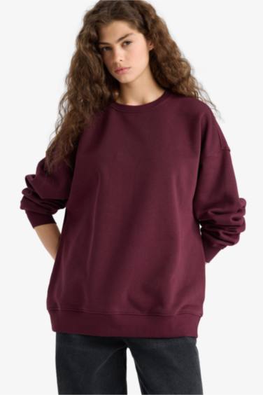 سويت شيرت اوفر سايز تقيل بياخة مستديرة