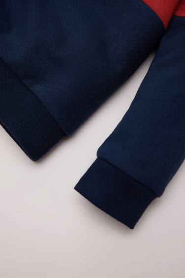 Ensemble Sweatshirt à col rond avec blocs de couleurs et Jogging pour bébé garçon