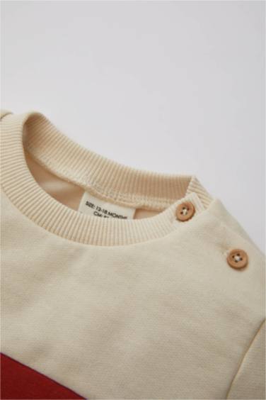 Erkek Bebek 2'li Takım İçi Yumuşak Tüylü Sweatshirt Eşofman Altı