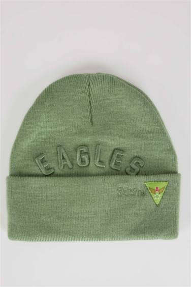 Erkek Triko İşlemeli Bere