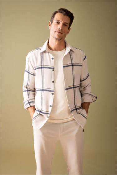 Modern Fit Polo Yaka Oduncu Uzun Kollu Gömlek