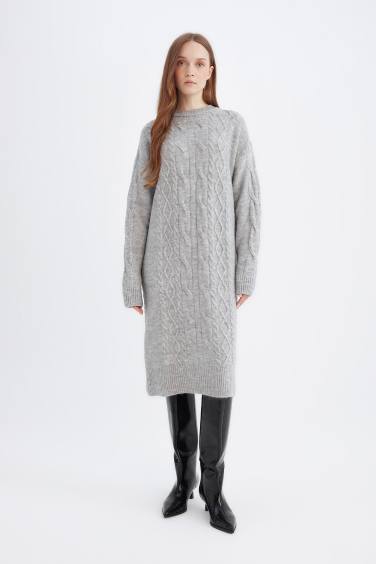 Regular Fit Crew Neck Dress