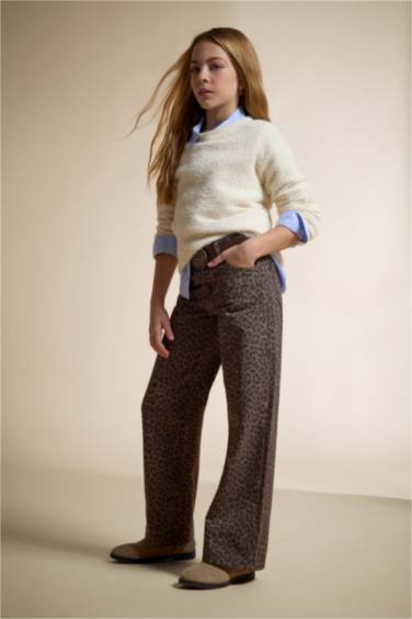 Kız Çocuk Regular Fit Bisiklet Yaka Triko Kazak