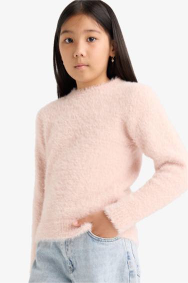 Pull en tricot à col rond pour fille