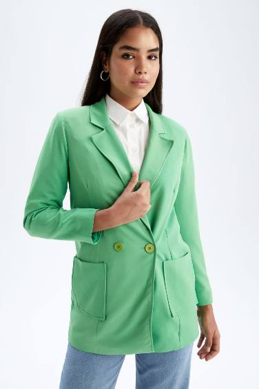 Oversize Fit Crepe Blazer