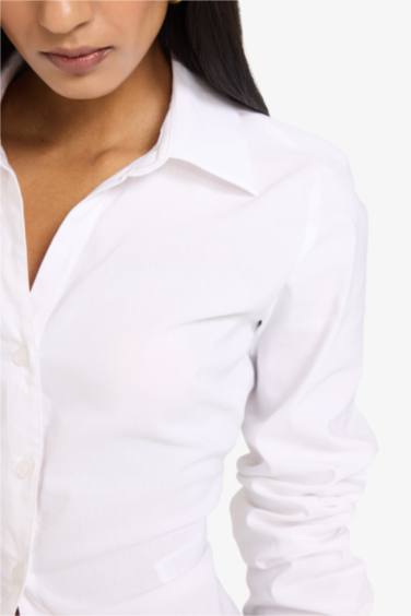 Slim Fit Shirt Collar Long Sleeve Shirt